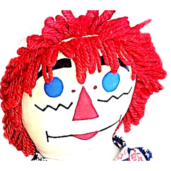 27" Vintage Homemade Raggedy Ann & Andy Doll Pair - Picture 3 of 13